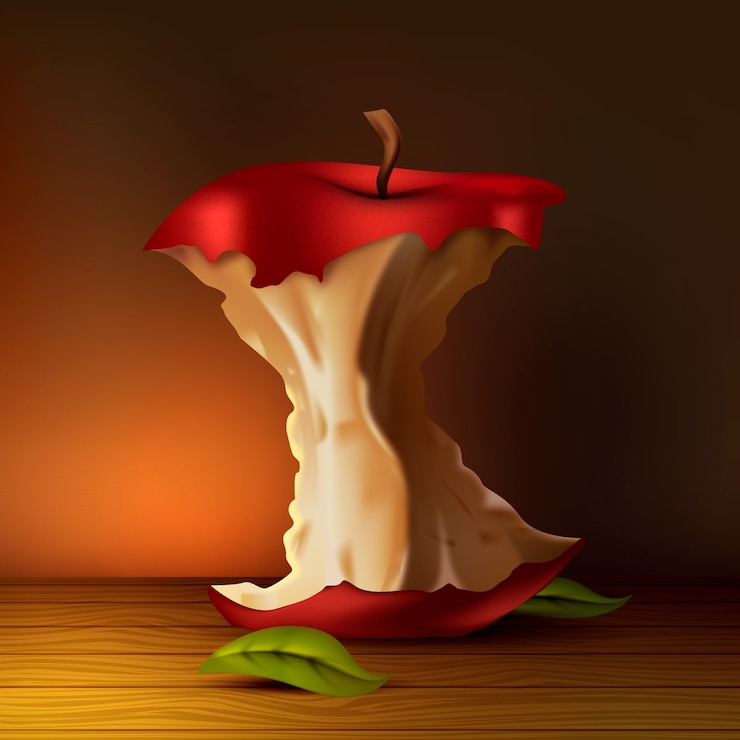 Vector ilustración de una manzana linda