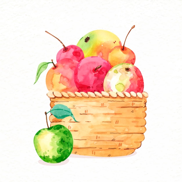 Ilustración de una manzana linda