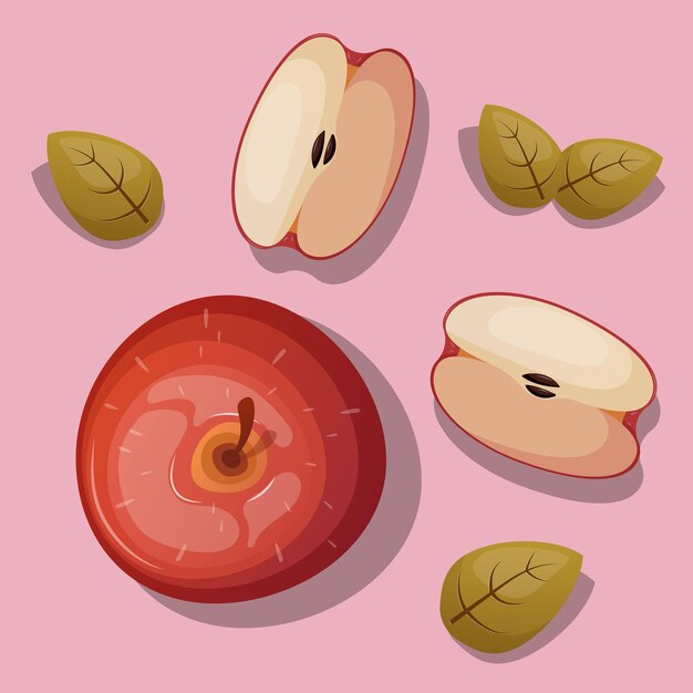 Vector ilustración de manzana roja