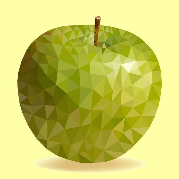 Vector ilustración de manzana verde de baja poli