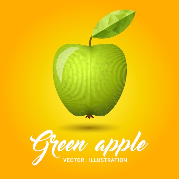 Vector ilustración de manzana verde