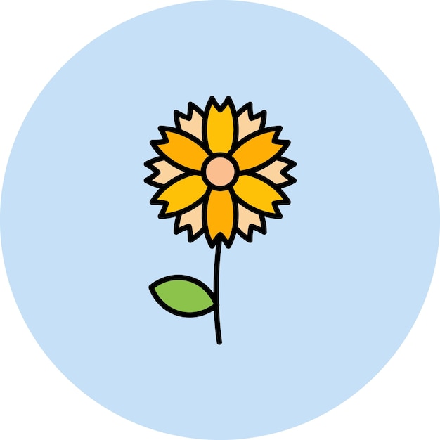Ilustración de la manzanilla plana