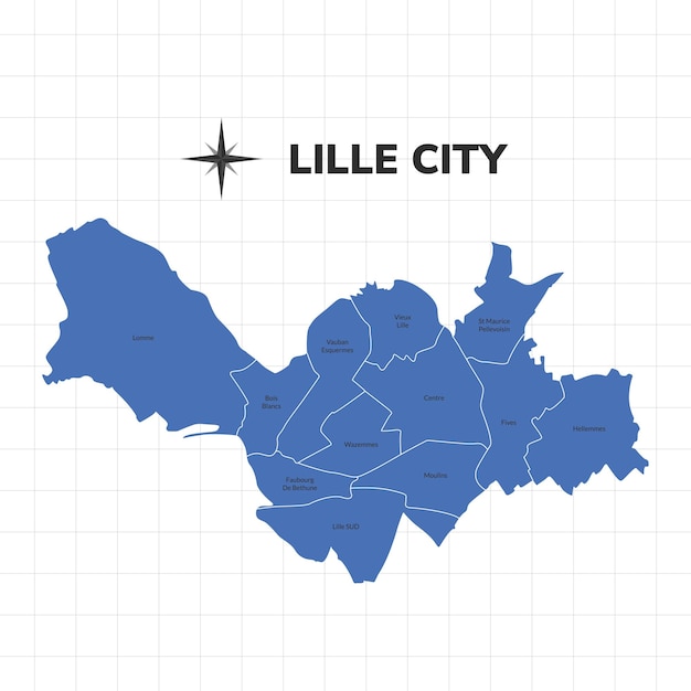 Ilustración del mapa de la ciudad de Lille Mapa de la ciudad en Francia