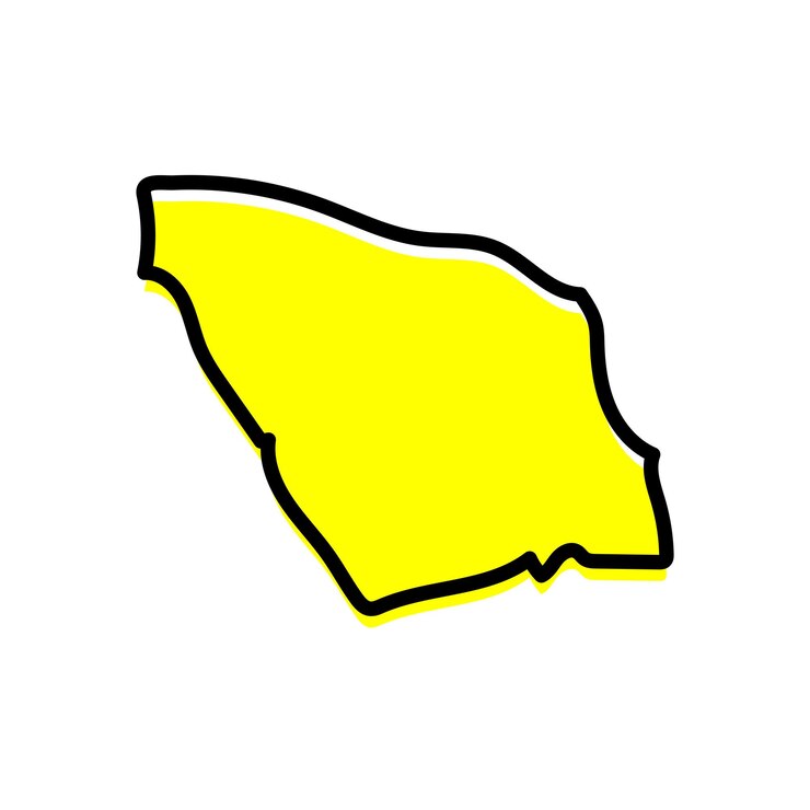 Vector la ilustración del mapa del estado de zou del país de benín