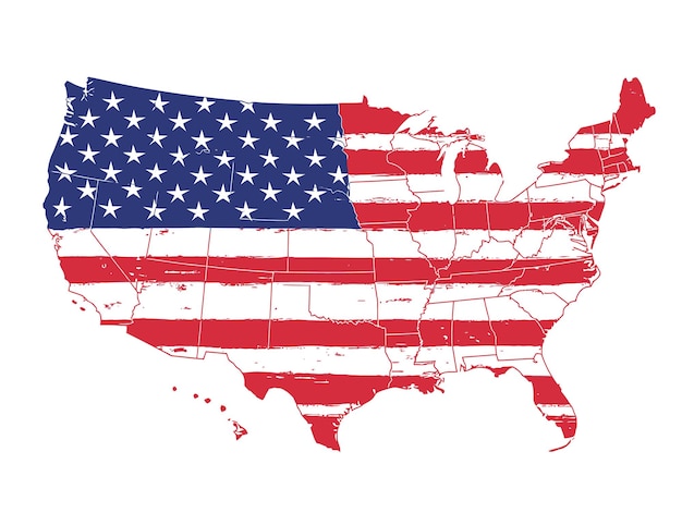 Ilustración del mapa de los Estados Unidos