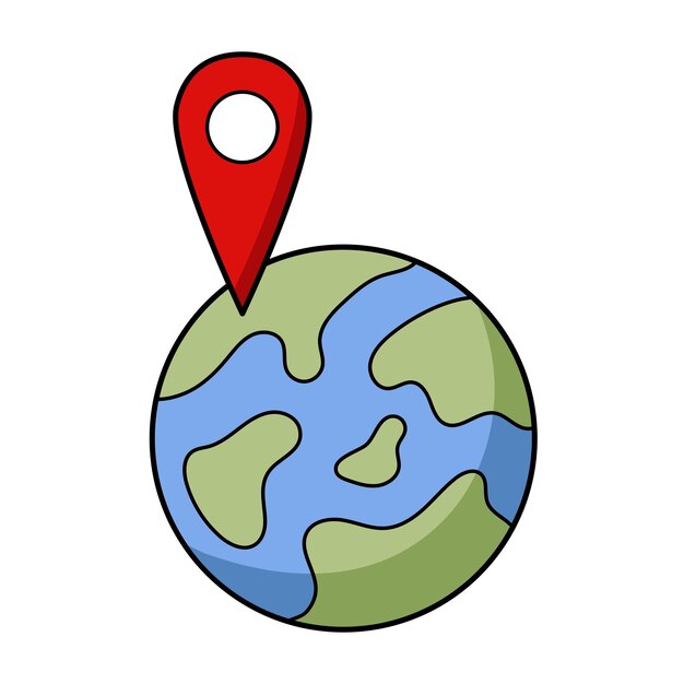 Ilustración del mapa del mundo Con fondo blanco Icono vectorial del mapa