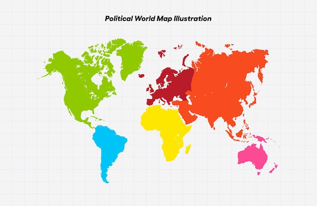 Vector ilustración del mapa político del mundo