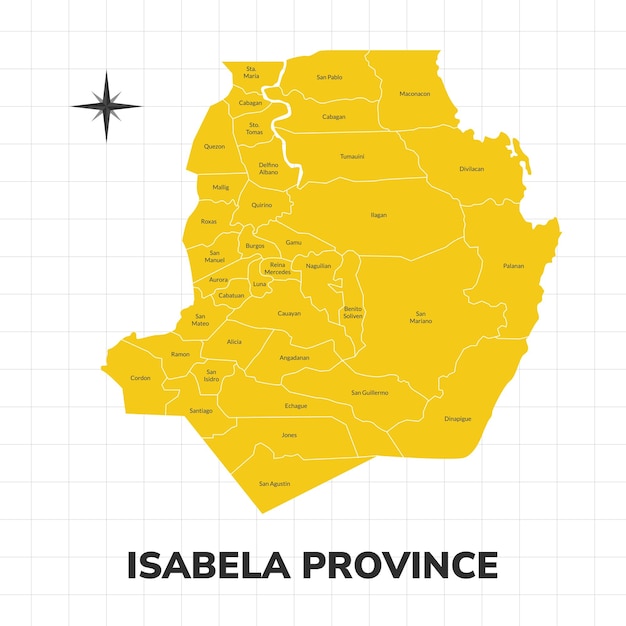 Ilustración del mapa de la provincia de isabela mapa de la provincia en las filipinas