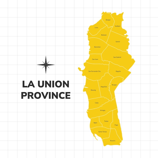 Vector ilustración del mapa de la provincia de la union mapa de la provincia en las filipinas