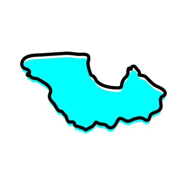 Ilustración del mapa vectorial del estado de Equatoria Occidental de Sudán del Sur