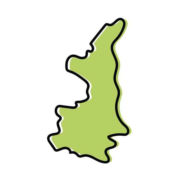 Ilustración del mapa vectorial de la región de Shaanxi de China