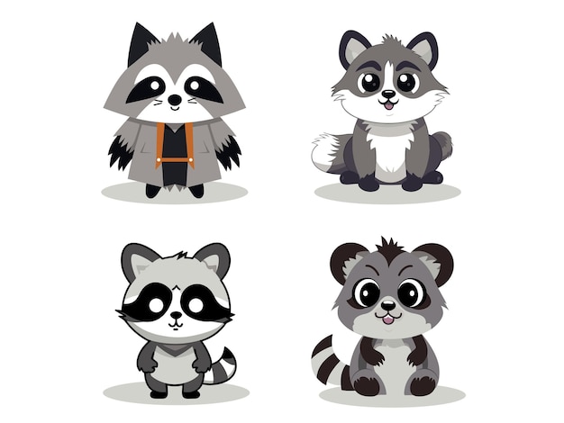 Ilustración del mapache curioso