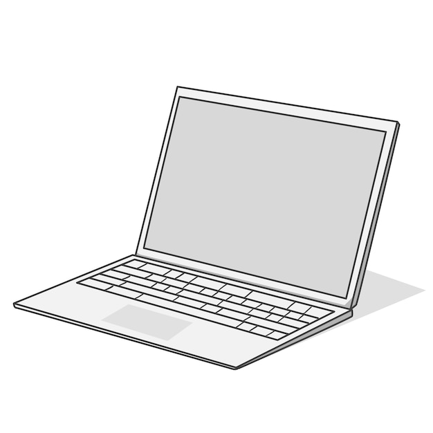 Ilustración de maqueta de computadora dibujada a mano