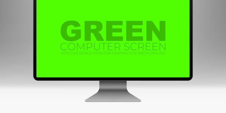 Vector ilustración de maqueta de dispositivo de vector de monitor de computadora chromakey de pantalla verde