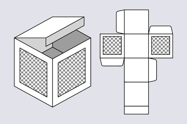 Ilustración de maqueta de embalaje dibujada a mano