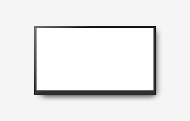 Ilustración de maqueta de vector de pantalla blanca de televisión plana