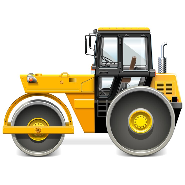 Vector ilustración de la máquina de construcción amarilla