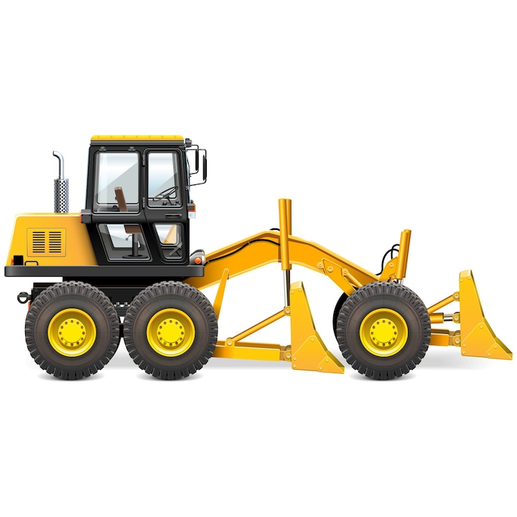 Vector ilustración de la máquina de construcción amarilla