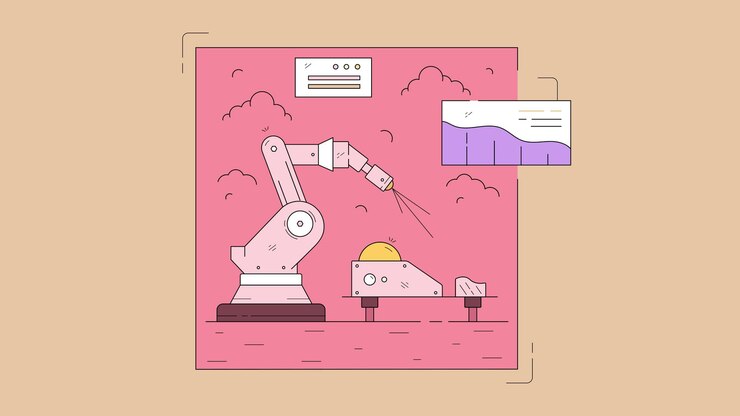 Vector ilustración de máquina robótica