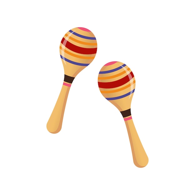 Ilustración de maracas con decoraciones de colores