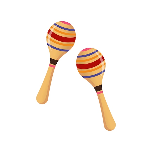 Vector ilustración de maracas con decoraciones de colores