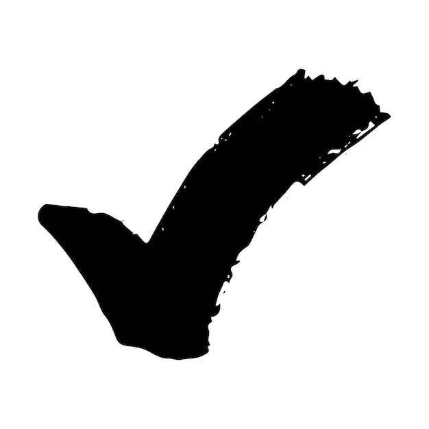 Ilustración de marca de verificación dibujada a mano Clipart del signo derecho del marcador Caja de verificación de garabateo de tinta Un solo elemento