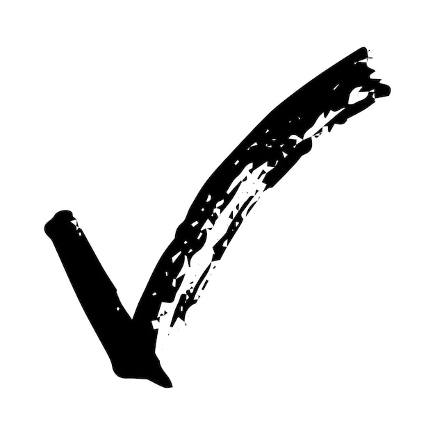 Ilustración de marca de verificación dibujada a mano Clipart del signo derecho del marcador Caja de verificación de garabateo de tinta Un solo elemento