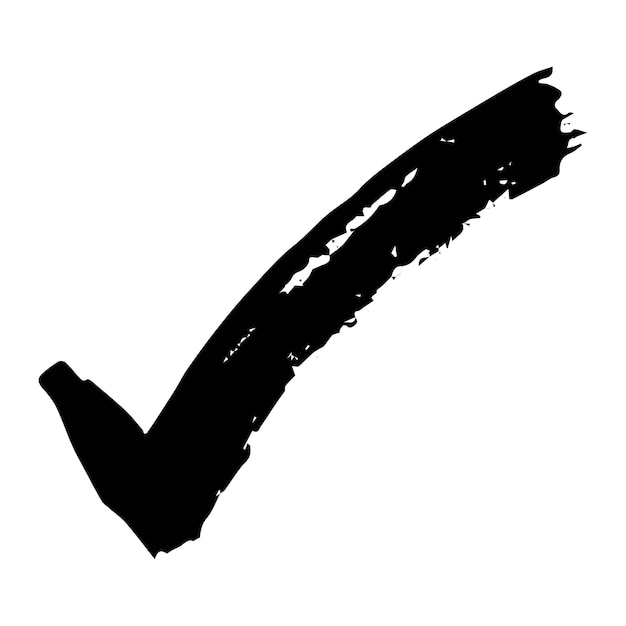 Ilustración de marca de verificación dibujada a mano Clipart del signo derecho del marcador Caja de verificación de garabateo de tinta Un solo elemento