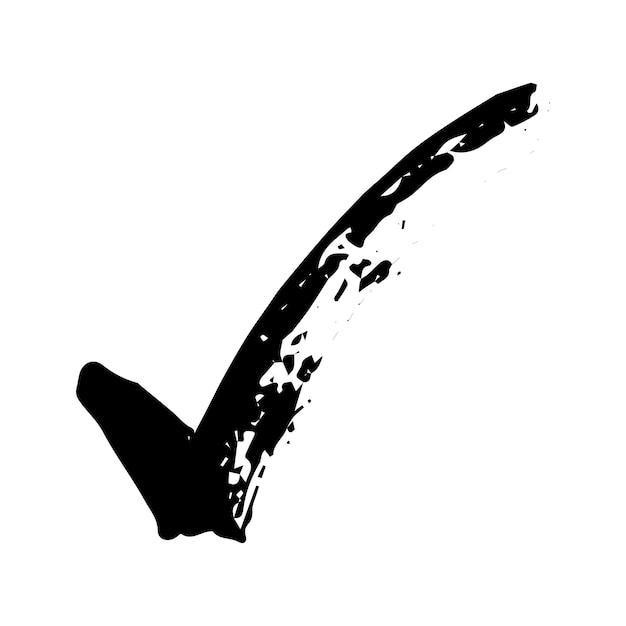 Ilustración de marca de verificación dibujada a mano Clipart del signo derecho del marcador Caja de verificación de garabateo de tinta Un solo elemento