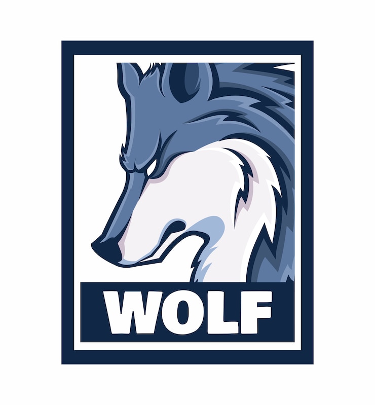 Vector ilustración de marco de diseño de lobo aislado