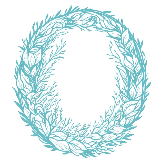 Ilustración de marco floral de círculo elegante