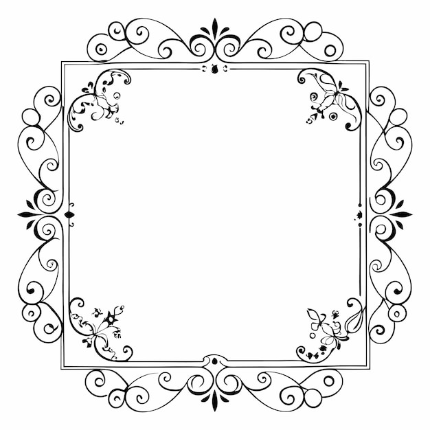 Ilustración con marco ornamentado con patrón floral