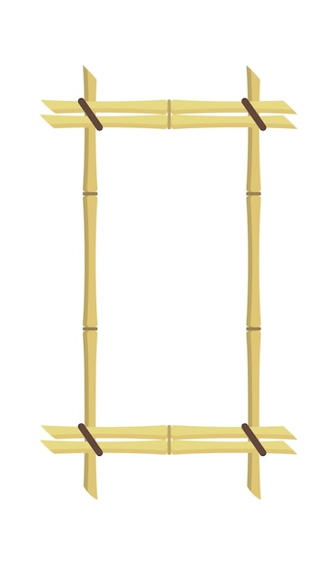 Ilustración de marco plano rectangular de bambú