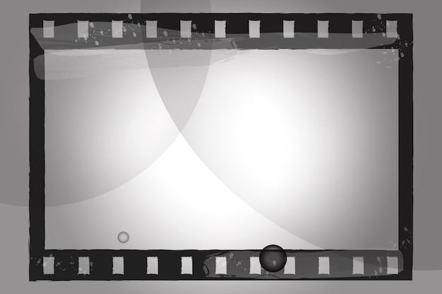 Ilustración del marco de la tira de película Diseño de textura Grunge Gradiente abstracto de negro y gris