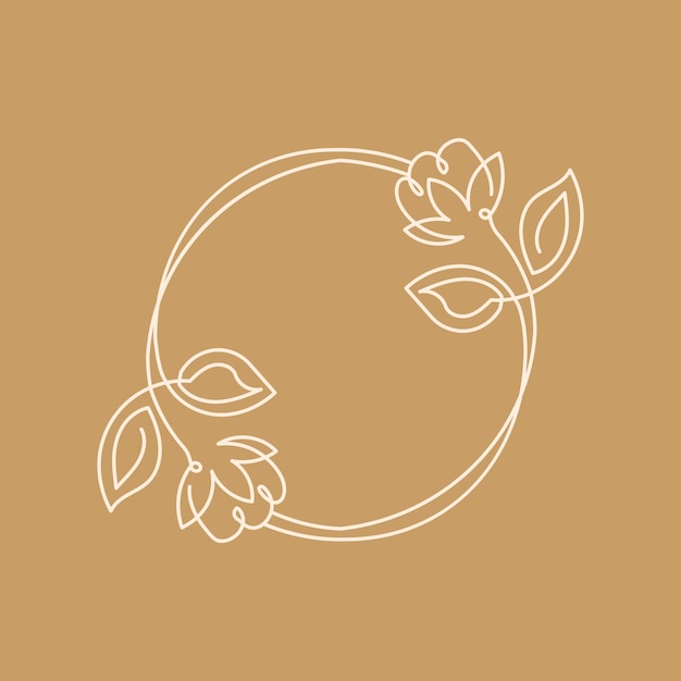 Ilustración de marcos de guirnalda de flores para logotipo