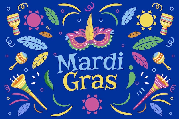 Ilustración de mardi gras plana