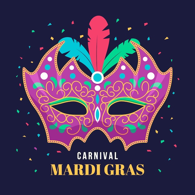 Vector ilustración de mardi gras plana