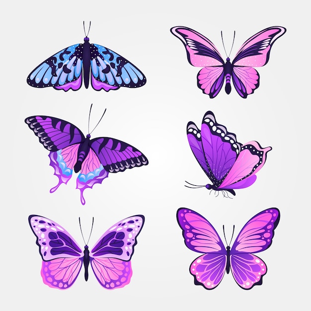 Vector ilustración de una mariposa en gradiente