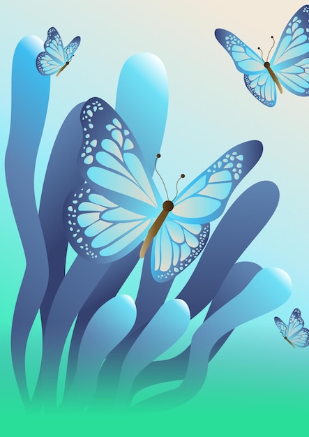 Ilustración de mariposa para la naturaleza Paisaje Animal Activo Imprenta A4 Cartel digital