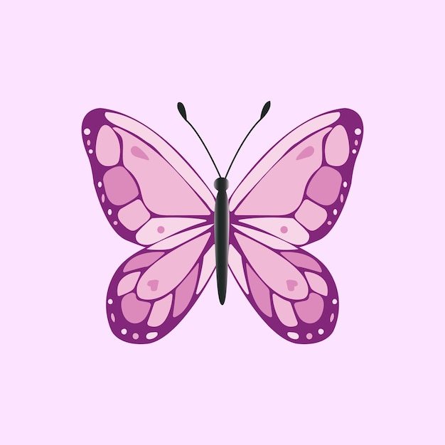 Ilustración de la mariposa rosada