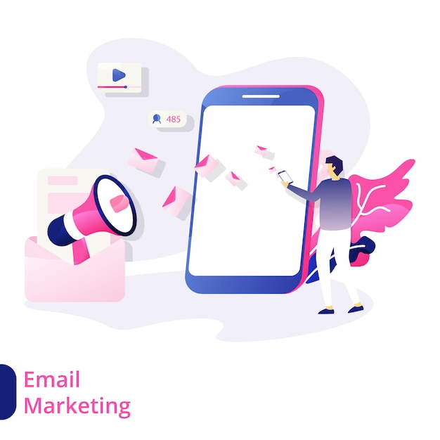 Ilustración de marketing por correo electrónico