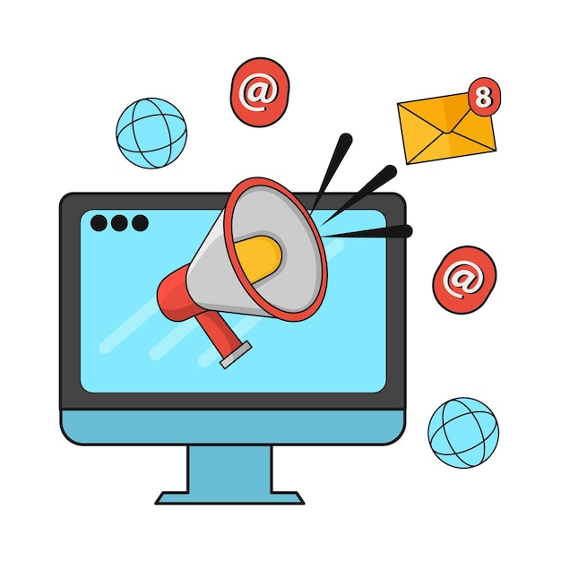 Ilustración de marketing por correo electrónico