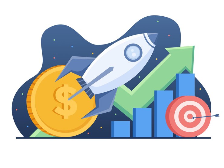 Vector ilustración del marketing de éxito puede impulsar las ganancias de las ventas comerciales aumentando el crecimiento de las ventas