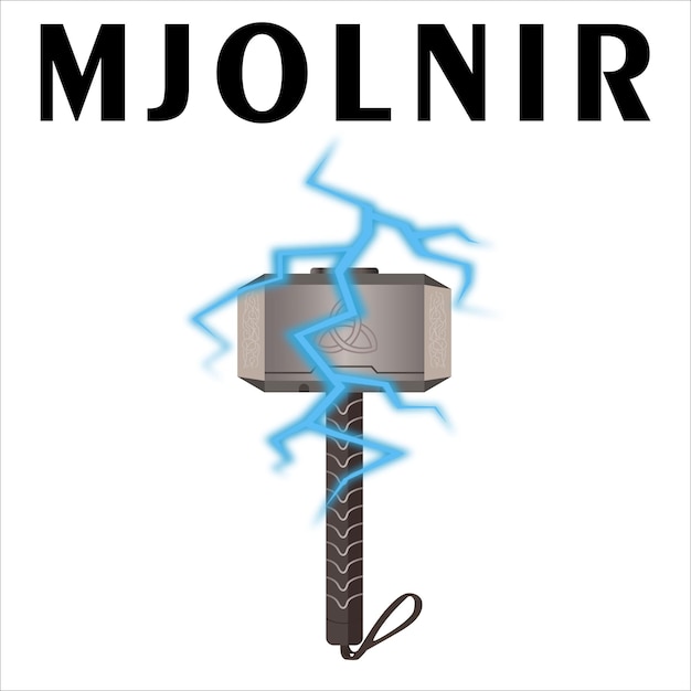 Ilustración del martillo de Mjolnir Thor