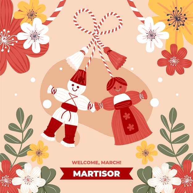 Ilustración martisor plana