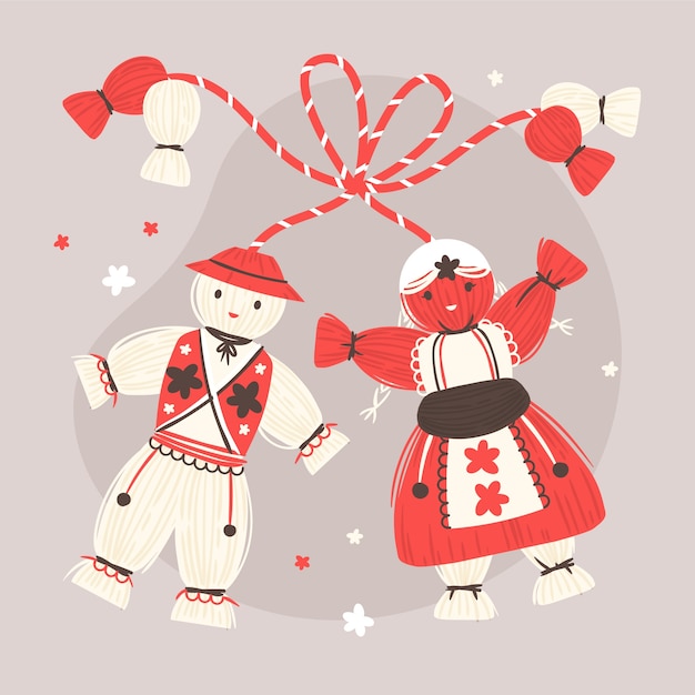 Ilustración martisor plana