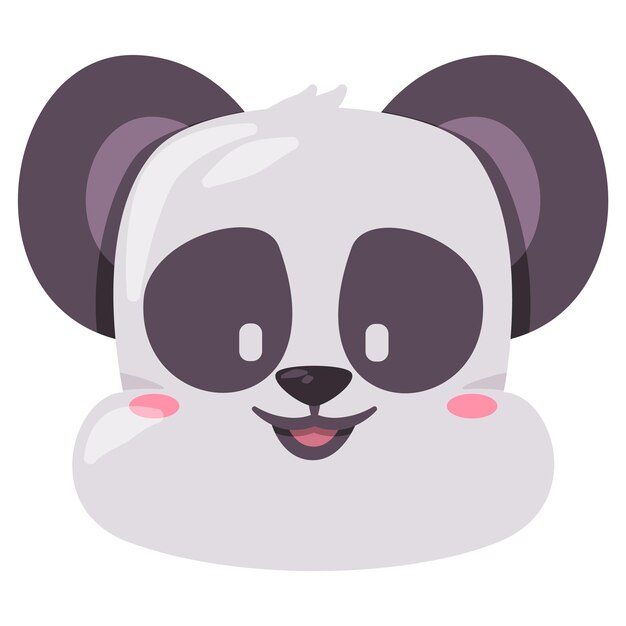 Ilustración de la máscara de cara de panda sonrisa cabeza de animal salvaje sonrisa dibujos animados para niños planos dibujos para niños