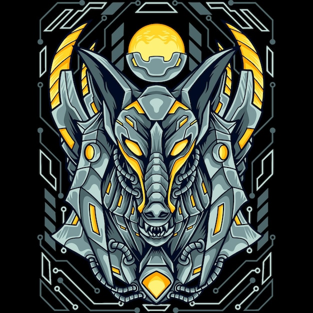 Ilustración de la mascota de Anubis Mecha