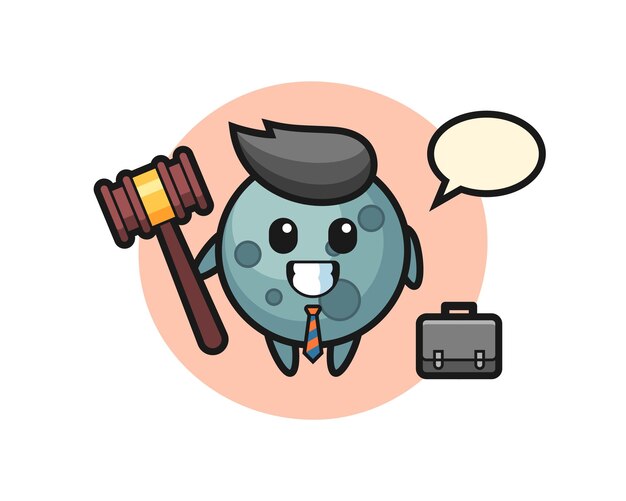 Vector ilustración de la mascota del asteroide como abogado