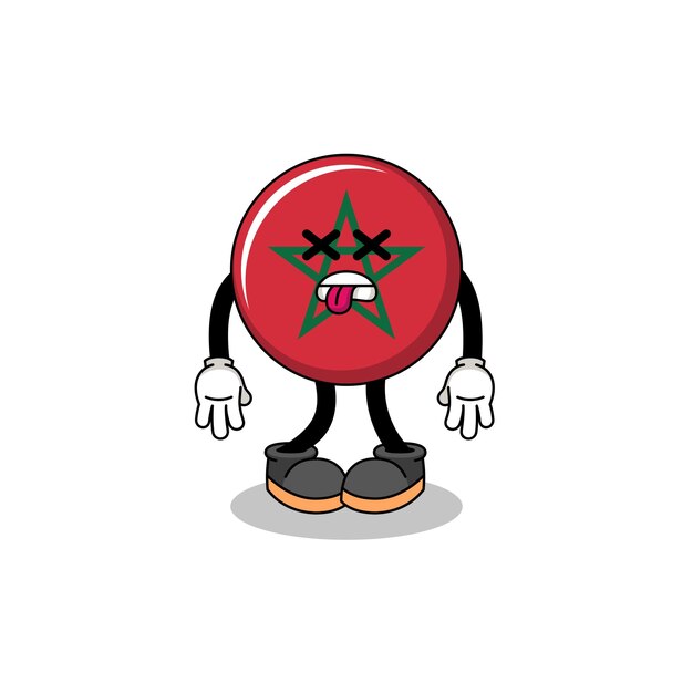 La ilustración de la mascota de la bandera de Marruecos está muerta